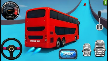 Impossible Bus Challenge Stunt Mega Ramp, Extreme Bus Stunt Racing 3d Video Gameplay.