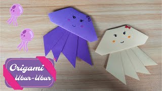 BELAJAR ORIGAMI UBUR-UBUR || CARA MEMBUAT UBUR-UBUR DARI KERTAS ORIGAMI || JELLYFISH ORIGAMI