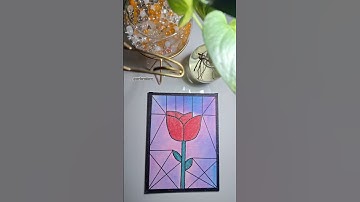 Stained glass technique!!!! Using plastic wrap~🌷°~●🎀☆● #art #drawing #technique #abstractart #shorts