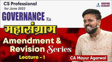 Governance ka Mahasangram lecture 1| CS Professional  | GRMCE| CA Mayur Agarwal