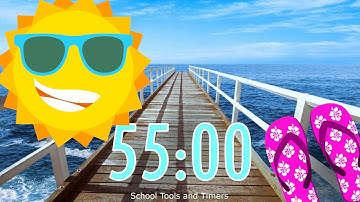55 Minute Timer with Relaxing Ocean Sounds and Alarm 🌞🎵