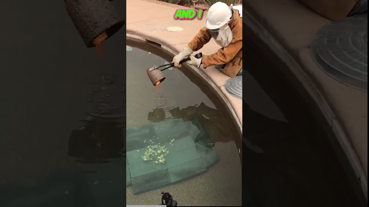 🔥 Watch Gold Turn Liquid and Dreams into Reality: Pouring Molten Gold into a Swimming Pool! 💰🏊‍♂️