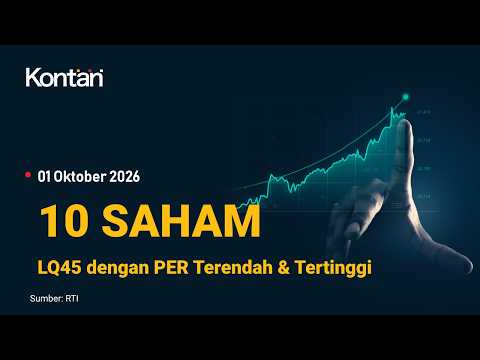 IHSG Makin Pudar Hari ini, Berikut 10 Saham LQ45 dengan PER Terendah & Tertinggi (1 Oktober 2026).