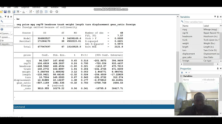Stata Fundamentals#1 Regression and Interpretation Auto Data