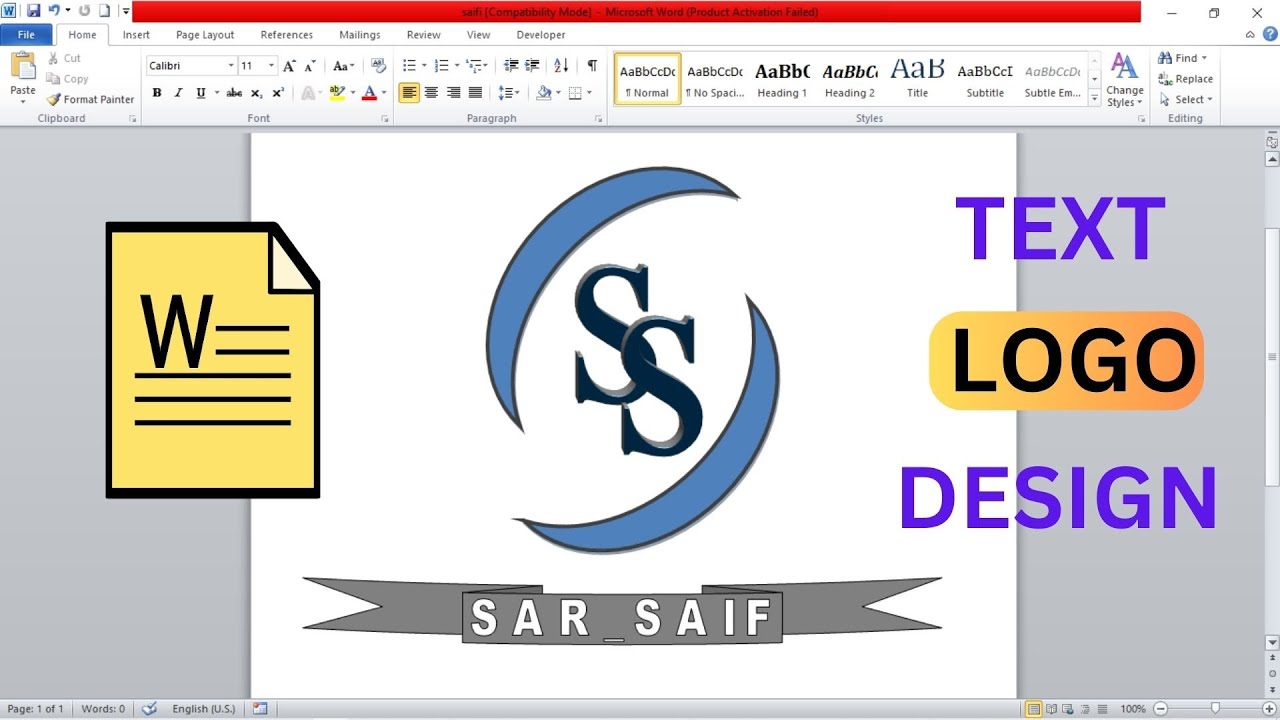 How to Create Logo in Microsoft Word | Logo Design in MS Word - YouTube