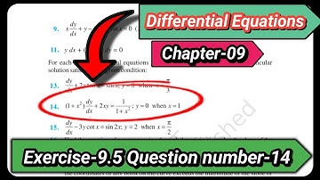 Ncert Class 12 math Differential Equation Exercise -9.5 QN-14 ex 9.5 solutions ncert maths