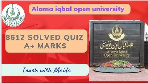 #8612 Solved #Quiz || #aiou #solvedquiz #aiou_guess_paper