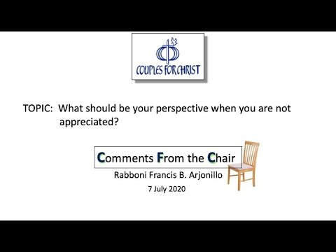 COMMENTS FROM THE CHAIR with Bro Bong Arjonillo - 7 July 2020