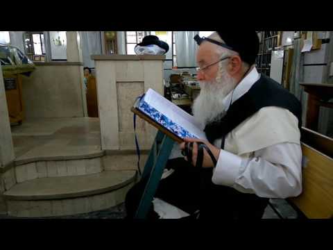 ר לייזר גוטפרב האיש והתפילין לומד גמרא עם ניגון 