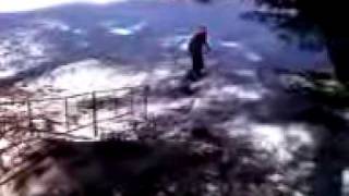 Mike Hayes grind on snowboard