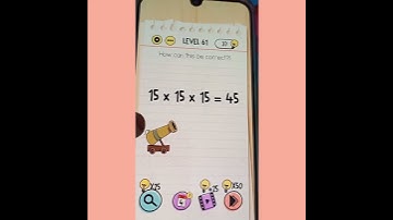 #game #puzzle #Braintest #Level61 solution  "How can this be  correct 15×15×15=45"