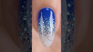 Royal Blue & Silver Glitter Ombre Nail 💙✨ | Elegant Sparkle Nail Art | Nail Elegance
