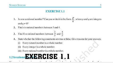 NCERT - Class 9th | Mathematics-Number systems | Detailed Solution | Exercise 1.1 |  Krish Bhutani