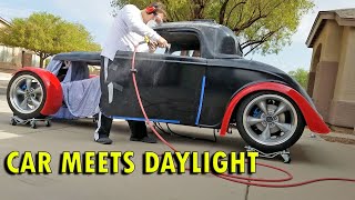 Factory Five 33 Hot Rod V2 - Body Work 21   Remove Seams and Cut Fenders