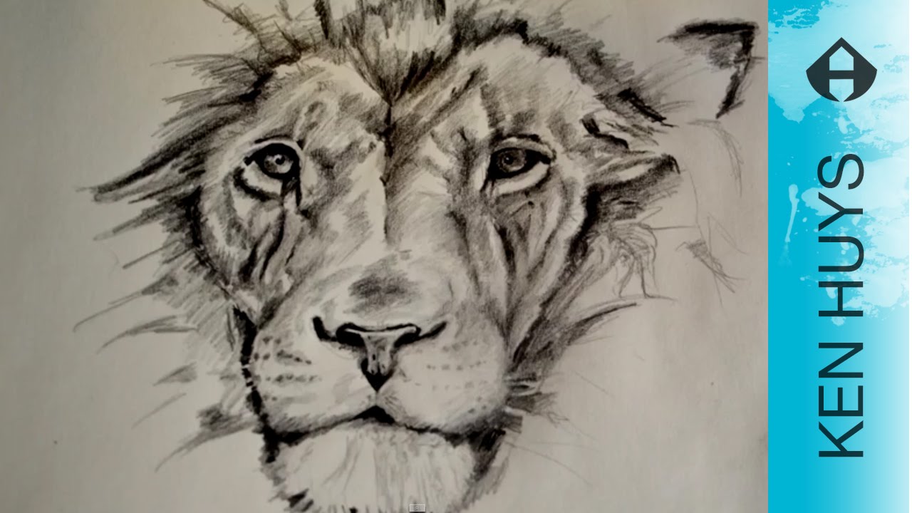 Wonderbaar HOW TO DRAW A LION - HOE TEKEN JE EEN LEEUW - YouTube OI-99