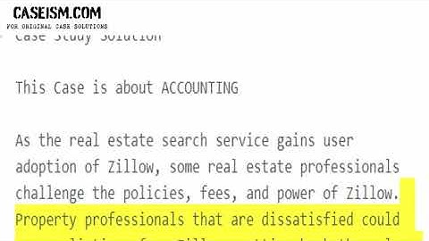 Pricing and Partnership at Zillow, Inc. Case Study Help - Caseism.com