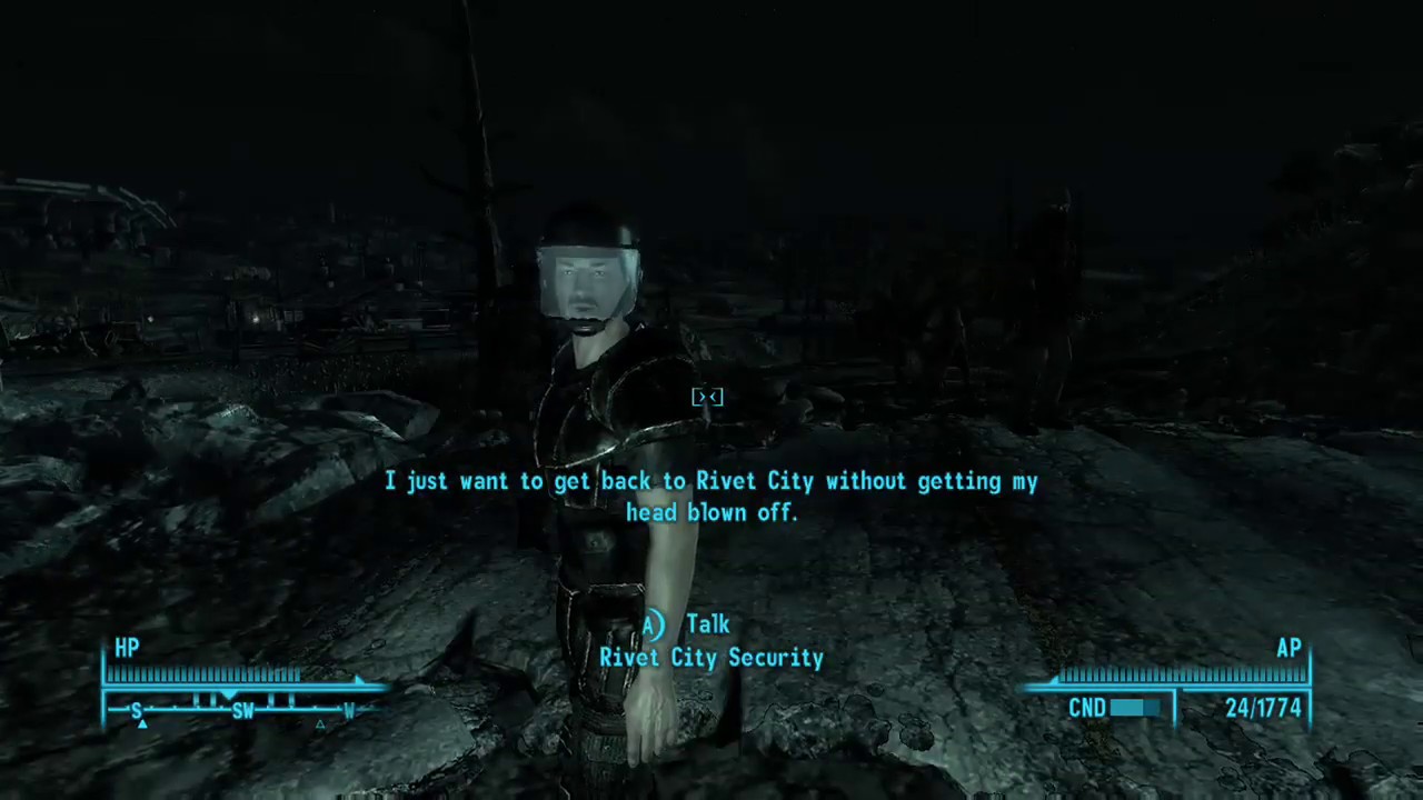 Fallout 3 Rivet City Security Caravan Guards vs Slaves NPC Fight Round