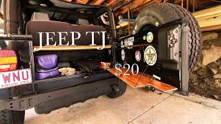 JEEP TJ TAILGATE TABLE DIY UNDER $20