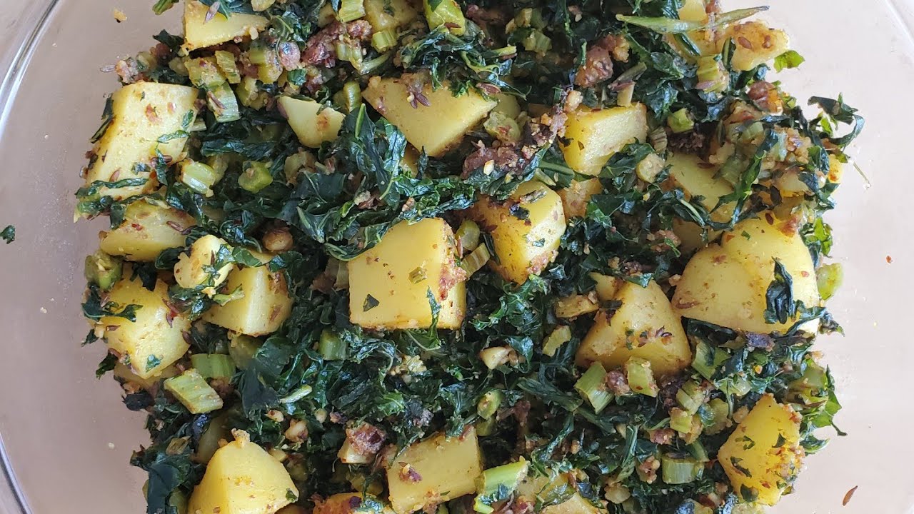 Kale Potato Stir Fry How to cook Kale Kale fry in Indian Style