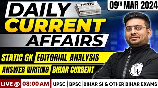 Current Affairs Today: 9 March Current Affairs 2024 | BPSC Current Affairs 2024 By Barun Sir