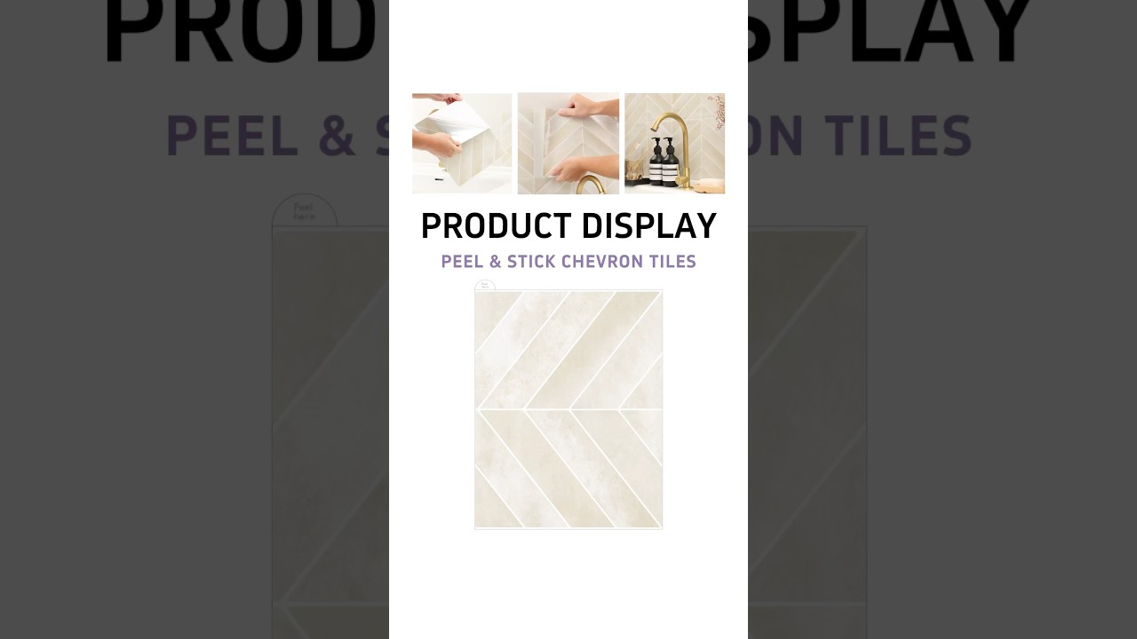 Peel and stick chevron beige tiles