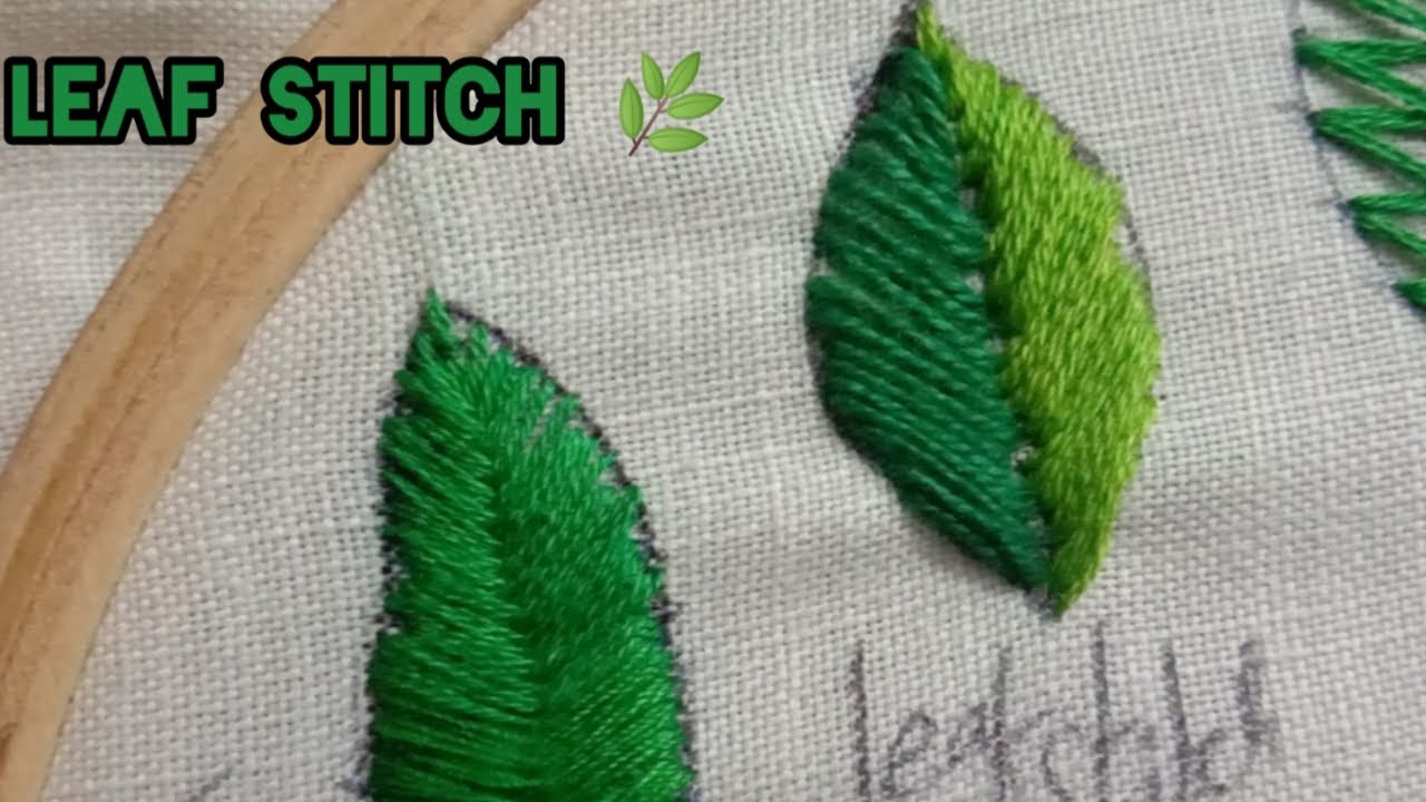 Leaf Stitch|hand embroidery work|boarder work for beginners| #how to ...