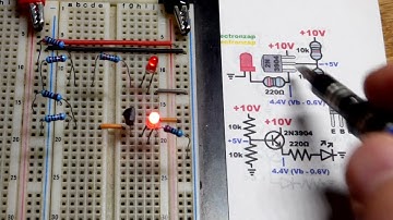 Voltage divider amplified with NPN BJT emitter follower to power an LED