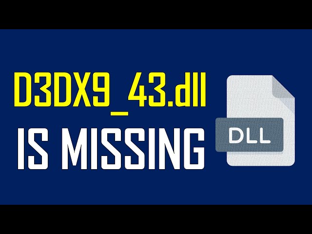 How To Fix D3DX9_43.Dll Is Missing | Windows 7/8/10 - YouTube
