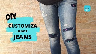 ✂️Cómo PONER PARCHES a PANTALÓN VAQUERO DIY | Moment DIY  #diy#parchesjeans#costurafacil#jeans - YouTube