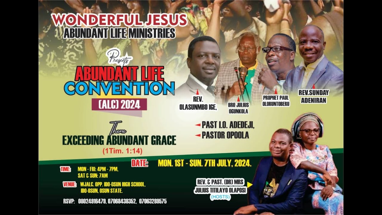 ABUNDANT LIFE CONVENTION 2024 DAY THREE - YouTube