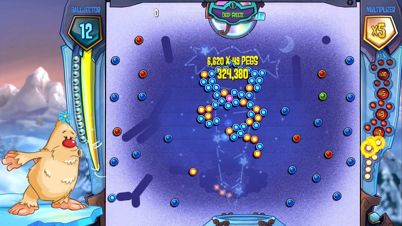 Peggle 2 World Record One Shot 102 Pegs, (Most Pegs) YouTube