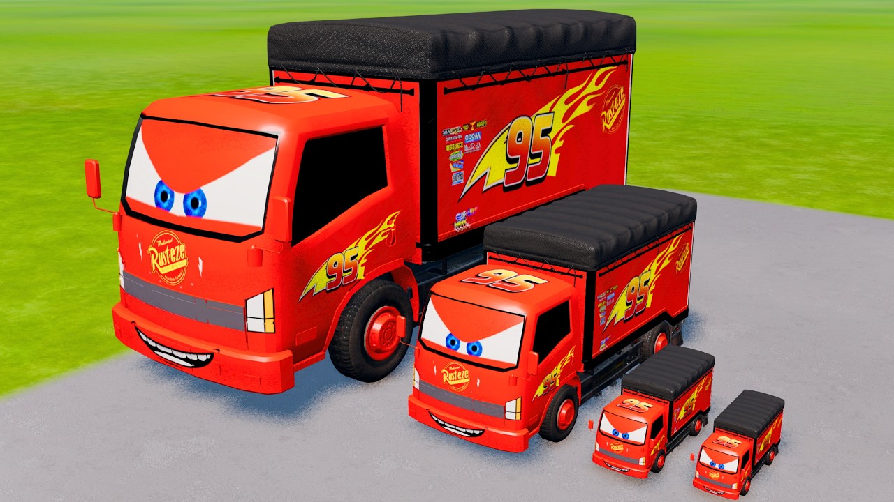 Big & Small McQueen Truck VS Train | BeamNG.drive