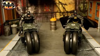 McFarlane DC Multiverse Flash Movie Batcycle Ben Affleck Batman Keaton Action Figure Review Batfleck