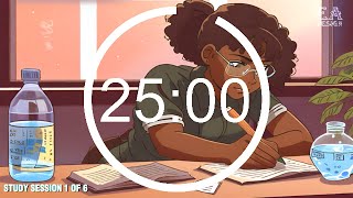 📚 3 Hour Study with Me | ⏲️ 25/5 Pomodoro Timer | 🎶 Chill Lofi Music | Deep Focus and Productivity