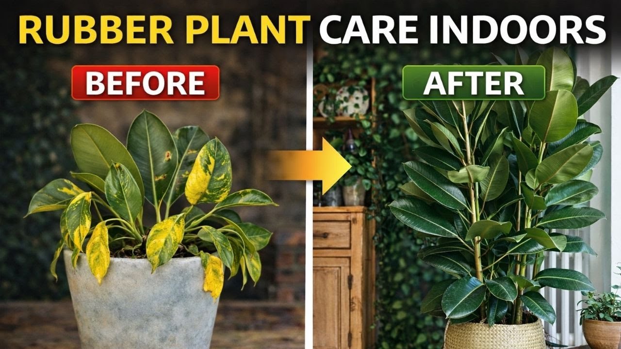 Rubber Plant Care Indoor: Ficus Elastica Tineke/Robusta Basic Care Tips!