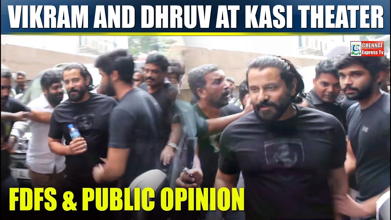 VIKRAM and DHRUV AT KASI THEATER | FDFS & PUBLIC OPINION | Public Review | CHENNAI EXPRESS