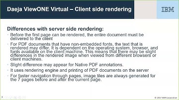 Client side rendering feature with Daeja Virtual ViewONE
