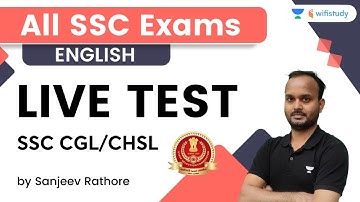Live Test | SSC CGL/CHSL Questions | English | All SSC Exams | wifistudy | Sanjeev Rathore