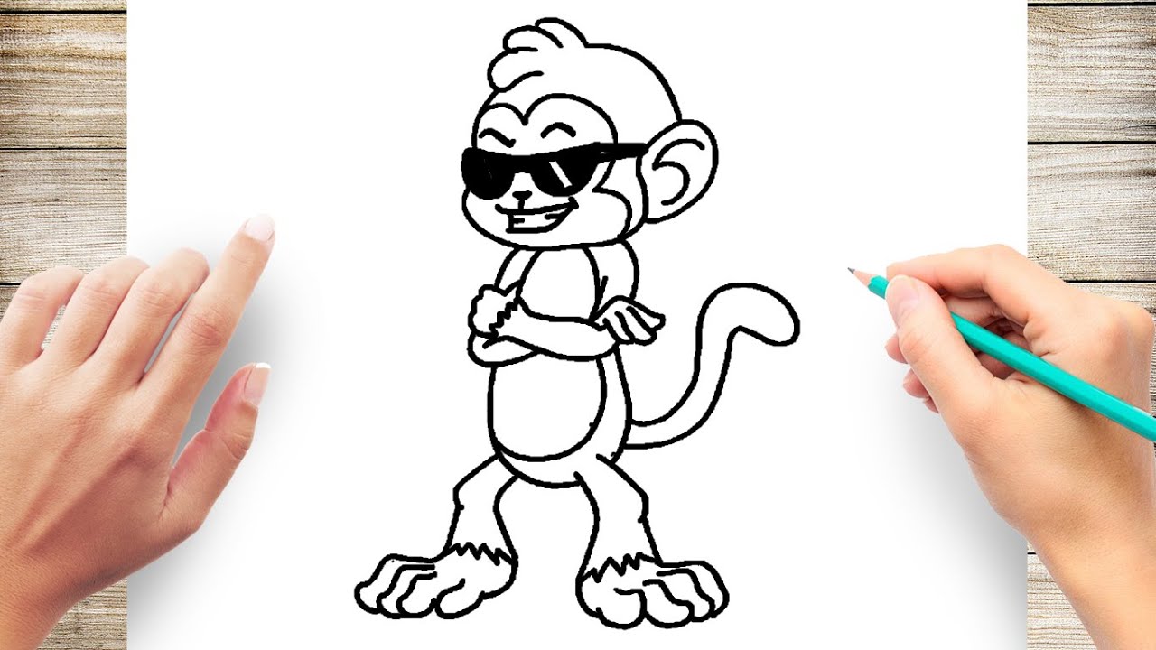 cartoon cute easy monkey - Clip Art Library