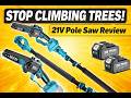 Cordless Pole Saw Review 🌳 21V Telescopic Chainsaw | Easy Tree Trimming!