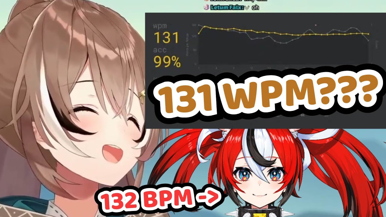 Mumei Almost Beaten Bae's Typing Speed Record on her 2nd Try【Hololive EN | Nanashi Mumei】