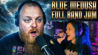 Viking Reacts to Full band playthrough  Blue Medusa - Flying Monkey these girls are insane