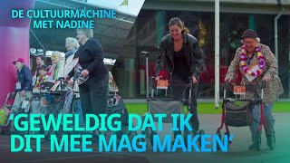 Rollatorloop: senioren racen met rollator in Olympisch Stadion