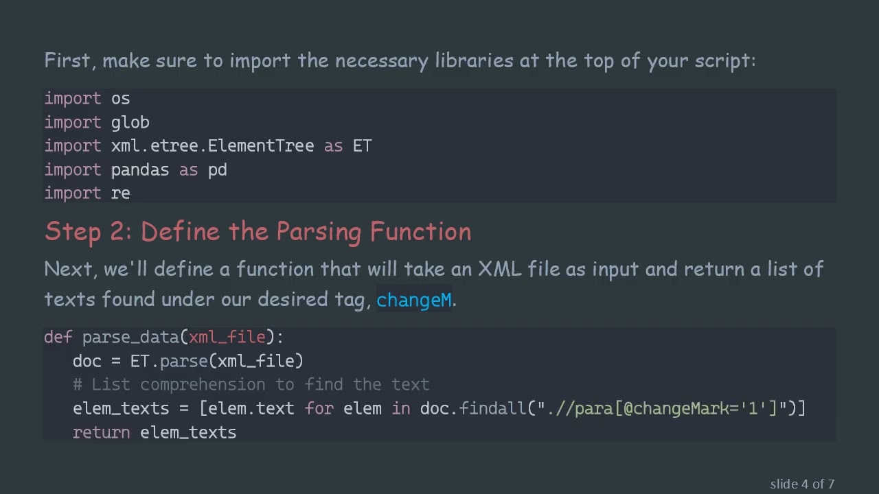 How to Parse Multiple XML Files in Python and Extract Specific Text