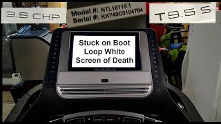 NordicTrack iFit treadmill broken screen stuck on white screen endless boot loop startup problem.