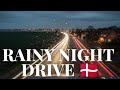 Cozy Rainy Night Drive in Denmark | Hals → Aalborg Scenic 4K Journey