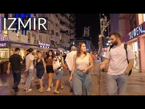Izmir, Türkiye | alsancak | Night City Walk 4K