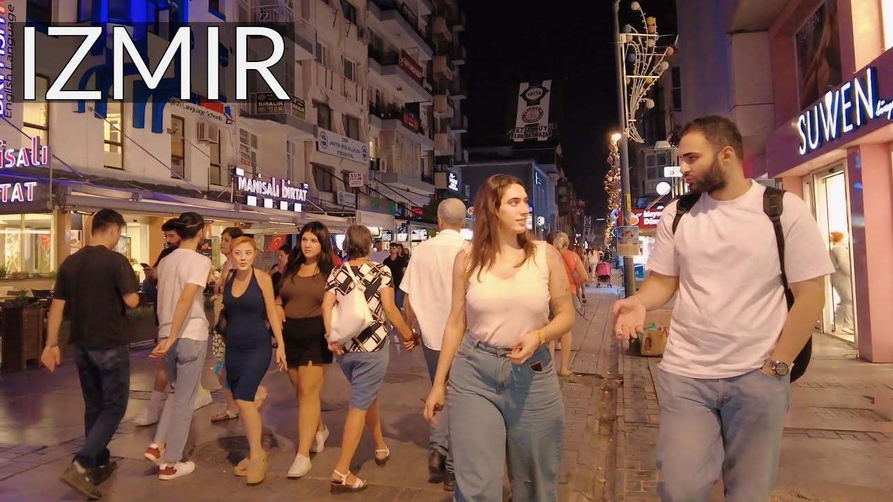Izmir, तुर्किये | alsancak | रात की शहर यात्रा 4K