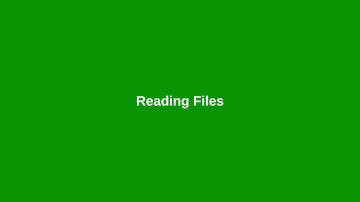 Chapter 12: Reading Files