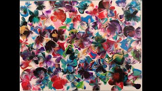 #044 ~ Field of flowers ~ balloon dipping ~ acrylic pouring